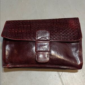 Fendi Bordeaux Leather Handbag